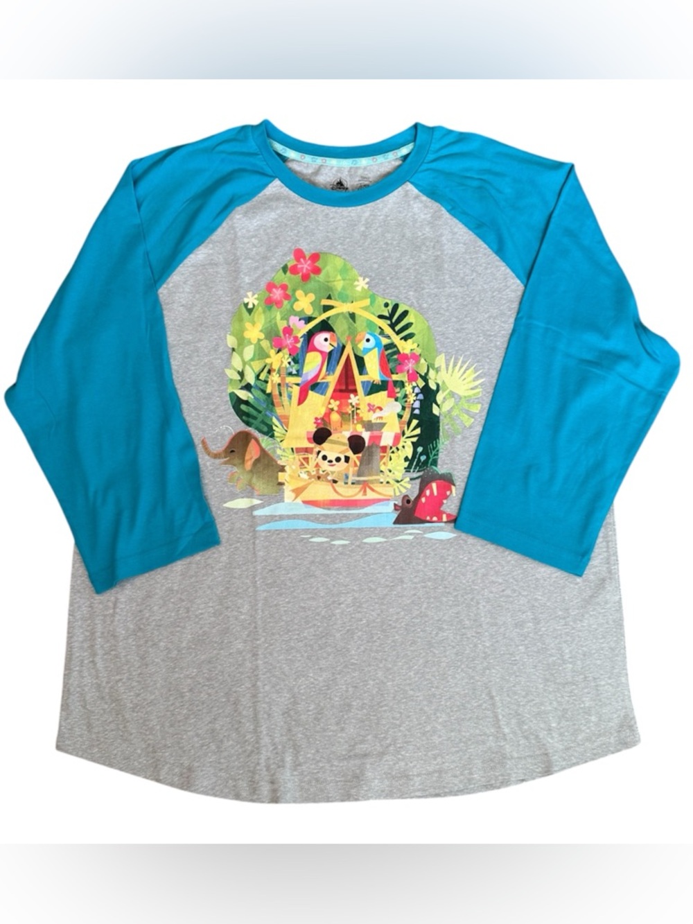 NWT Disney 2023 Disney Parks Joey Chou "Enchanted Tiki Room" Baseball Tee sz XL
